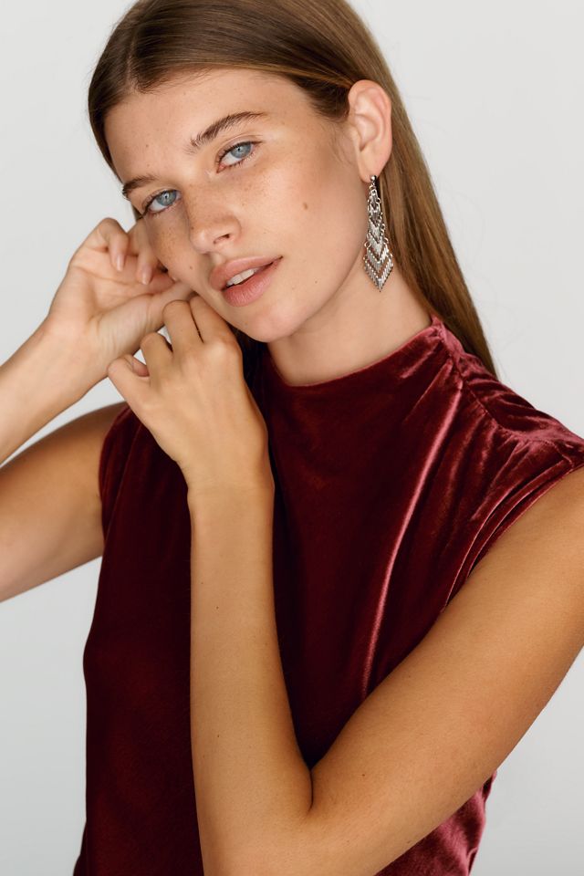 By Anthropologie Samt-Midikleid mit Stehkragen #2