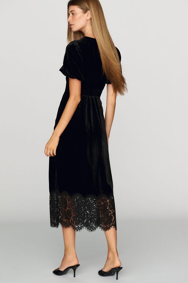 By Anthropologie Katerina Velvet Button-Front Dress #1