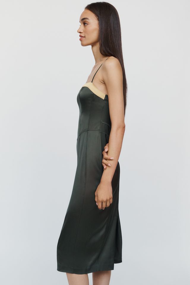 By Anthropologie Open Back Slip Midi Dress #1