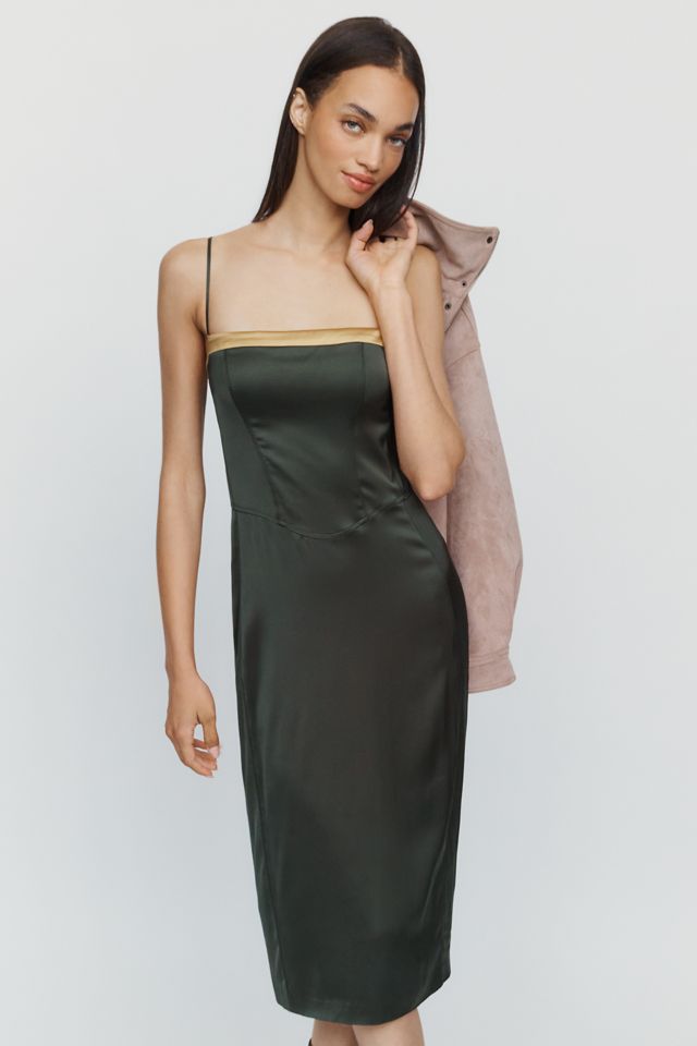 By Anthropologie Open Back Slip Midi Dress #2