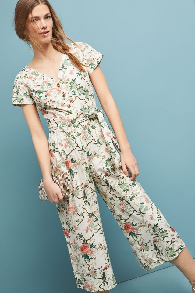 Anthropologie floral jumpsuit on sale