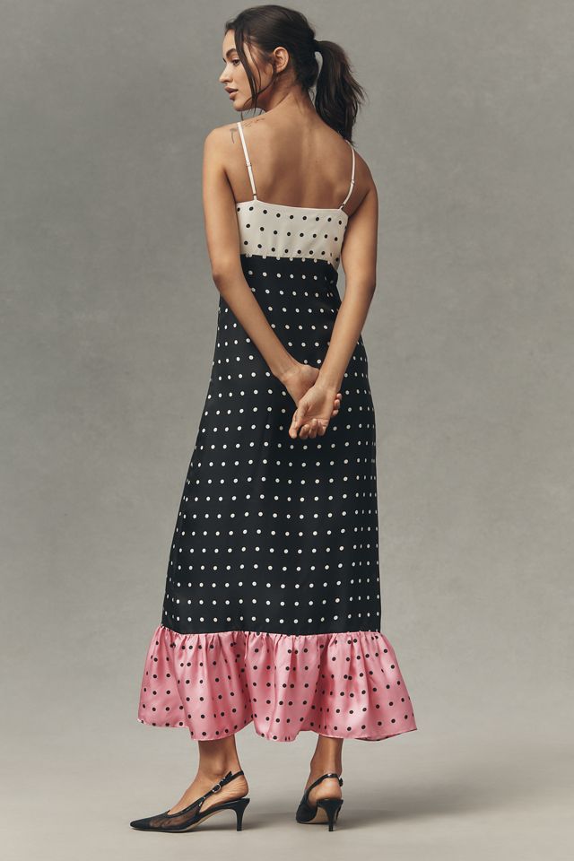 Maude Penelope Sleeveless Bow Ruffle Silk Maxi Dress #3