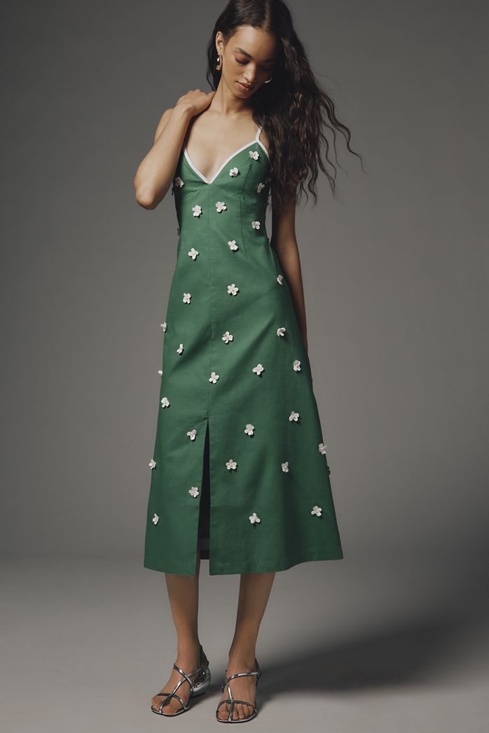 Maude Club Kimberly V-Neck A-Line Dress