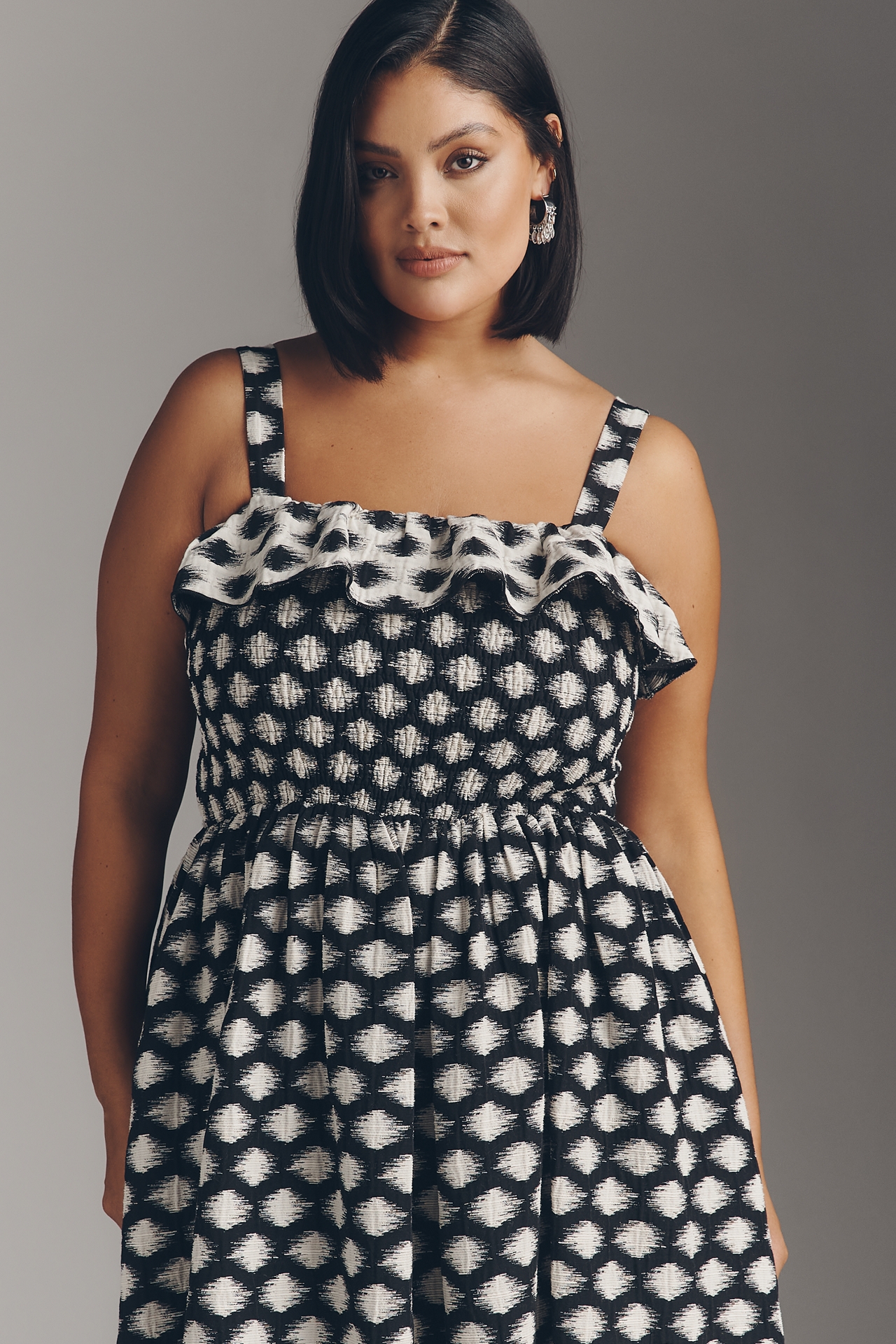 Maude Club Melody Ruffled A-Line Midi Dress