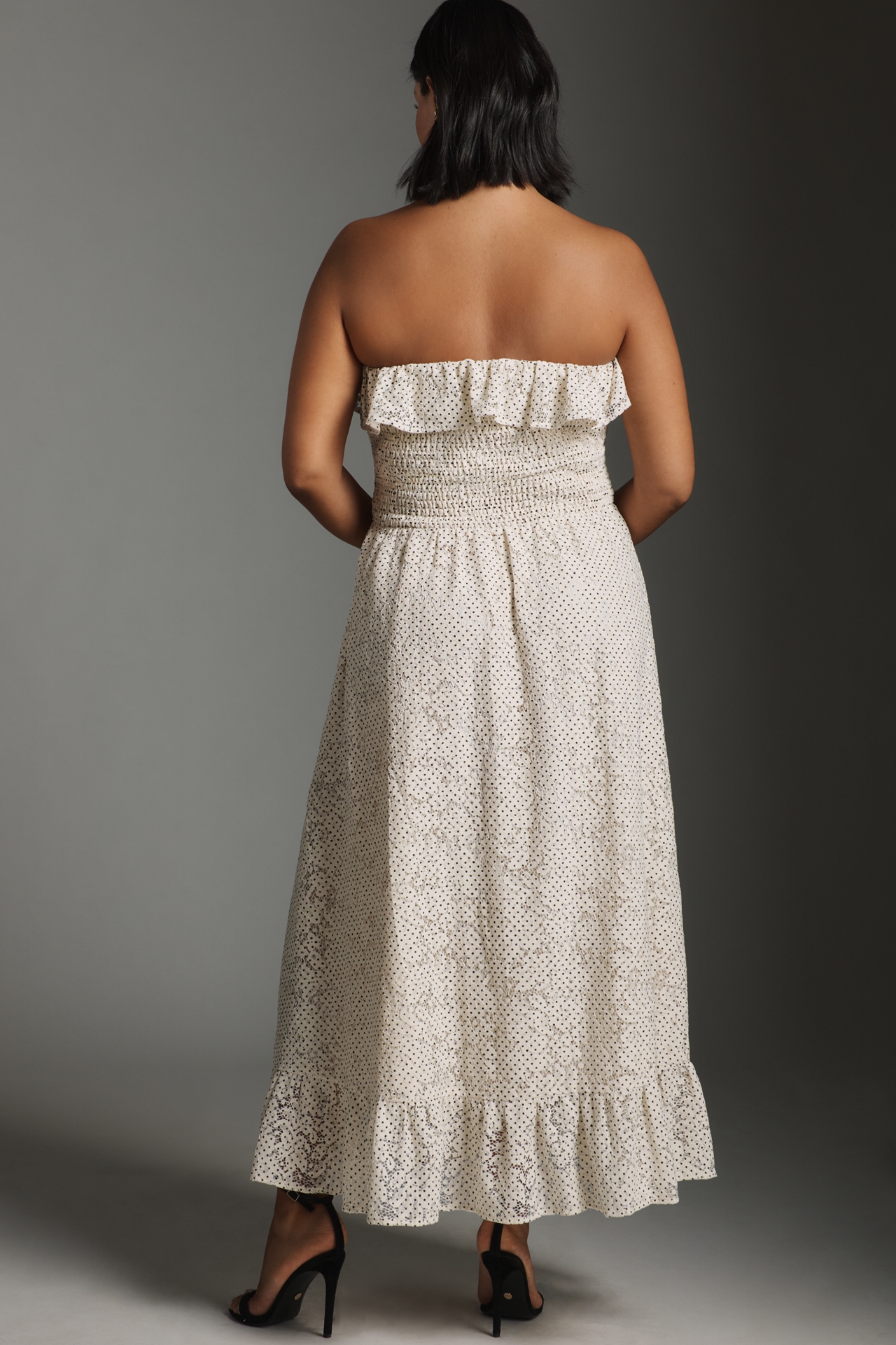 Maude Club Pippa Strapless Smocked Maxi Dress