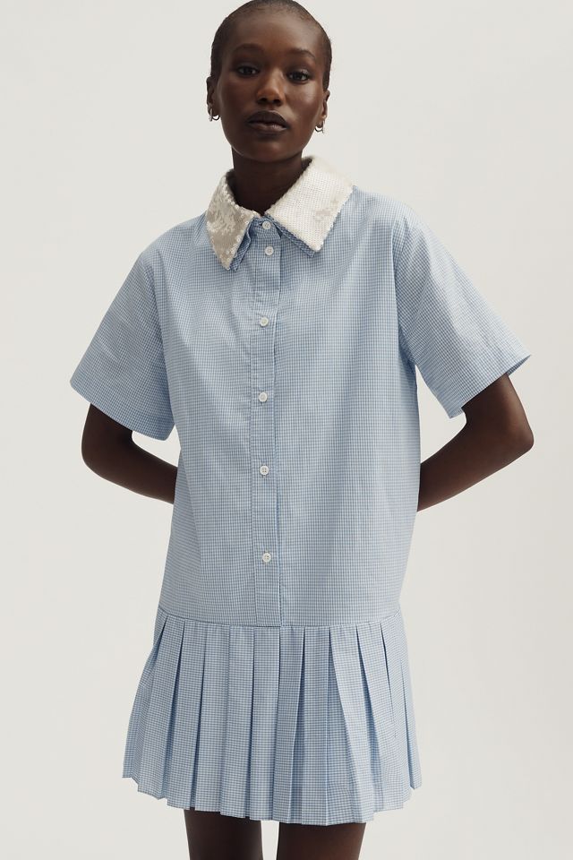 Maude Club Dalton Pleated Mini Shirtdress #4