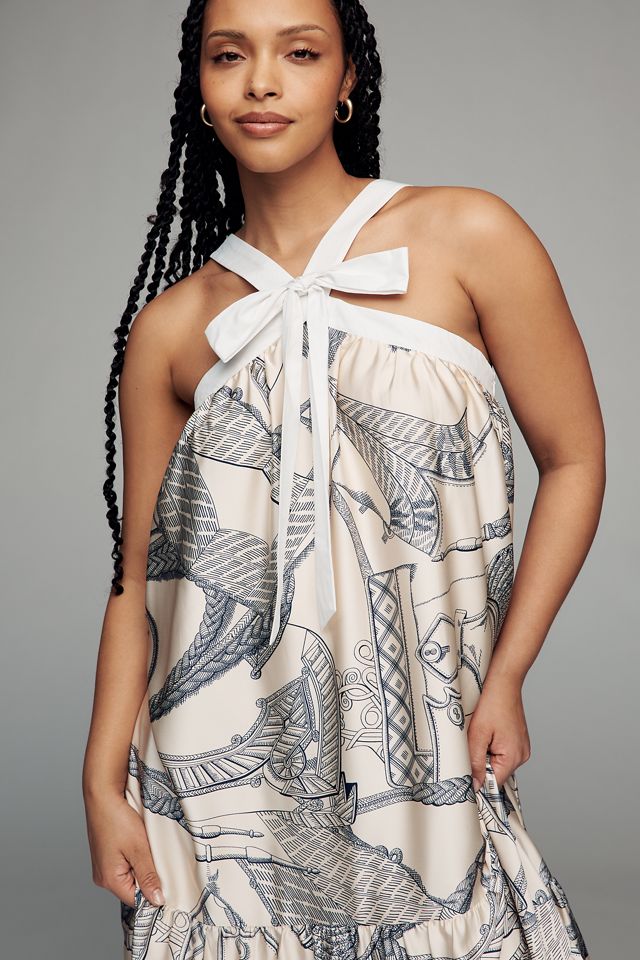 Maude Club Bobbi Halter Bow Midi Dress #5