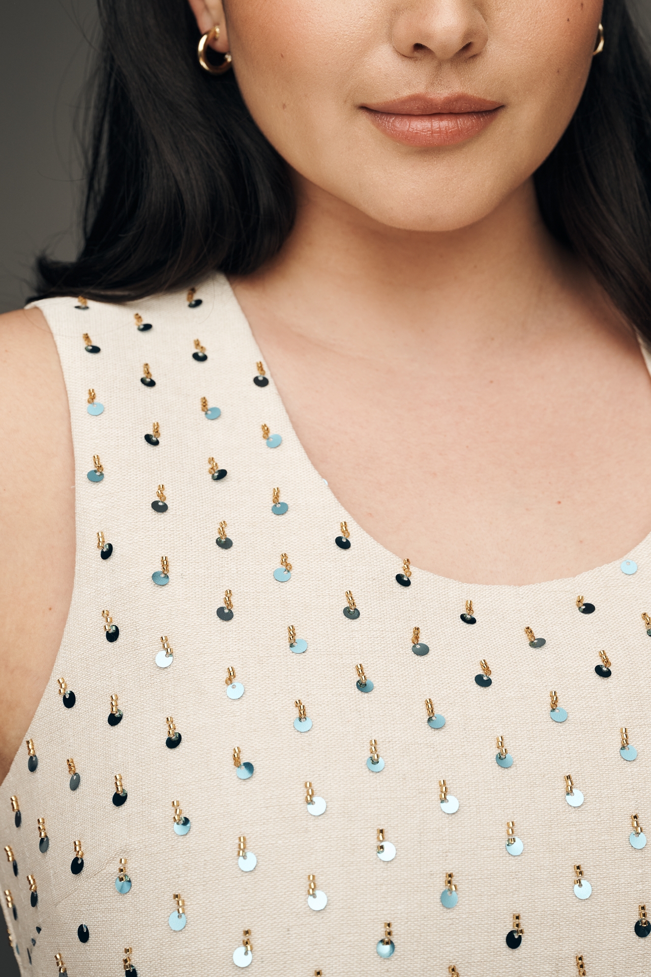 Maude Cotton Linen Jardin Sleeveless Mini Dress