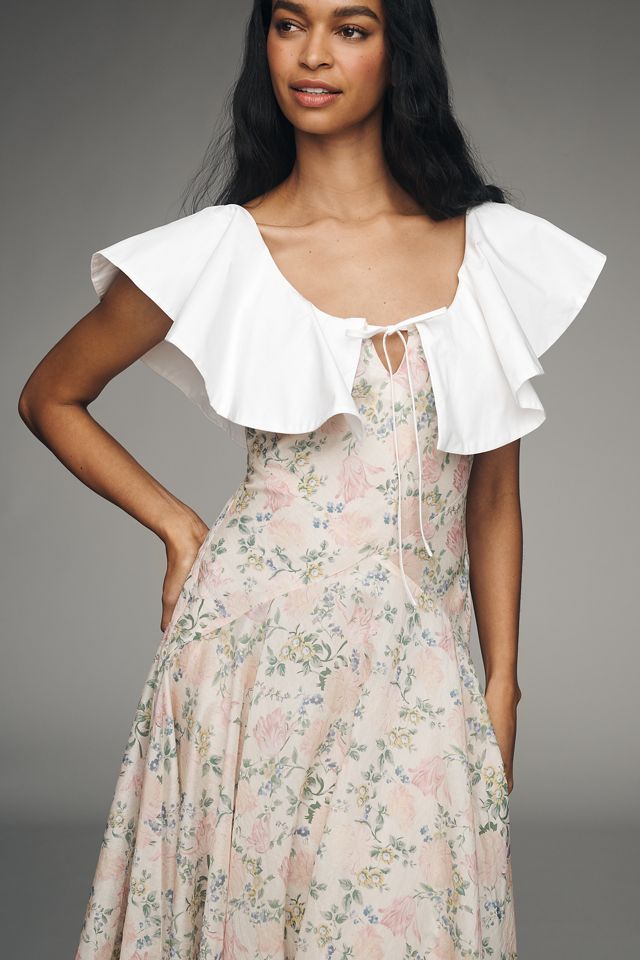 Maude Club Fawn Collared Maxi Dress | Anthropologie