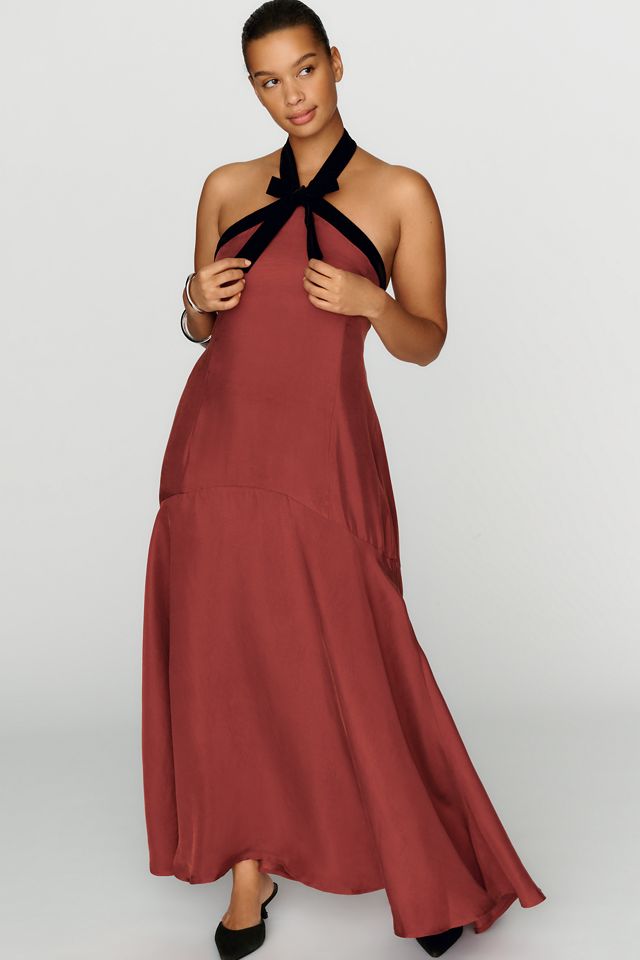 Maude Club Halter Bow Midi Dress #4