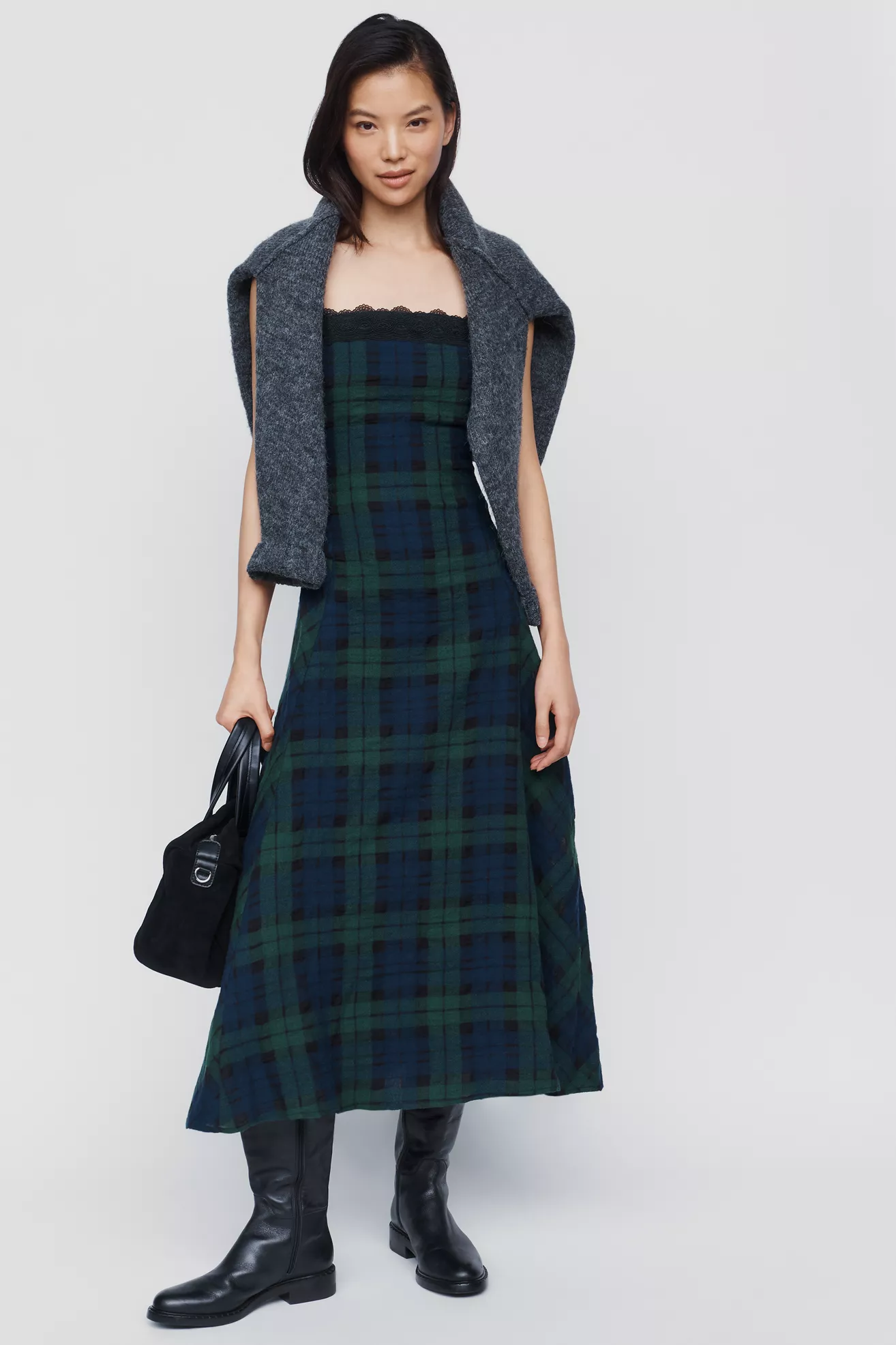 Maude Club Caitlyn Wool Cotton Midi Dress
