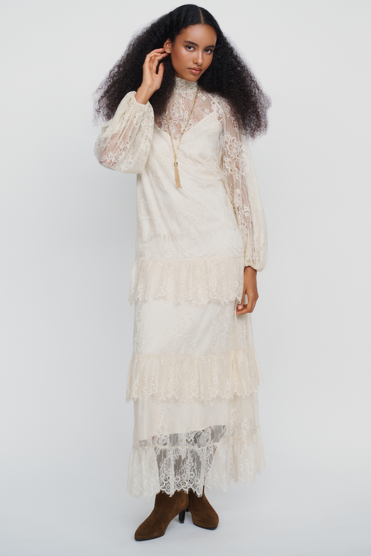 Maude Club Olympia Lace Midi Dress
