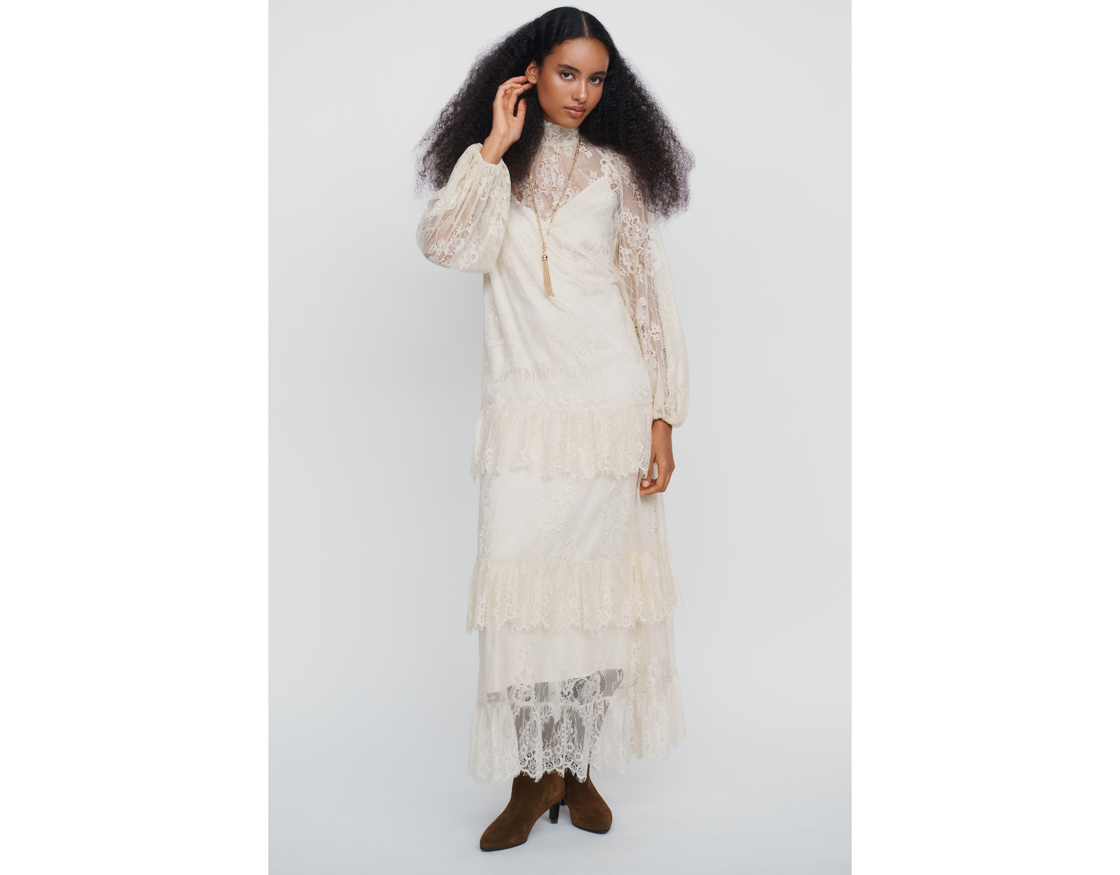 Maude Club Olympia Lace Midi Dress