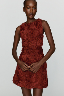 Maude Club Danielle Textured Mini Dress by Anthropologie