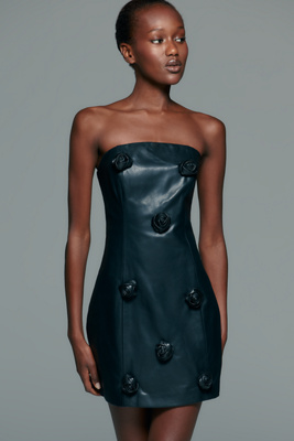 Maude Club Hera Faux Leather Mini Dress by Anthropologie