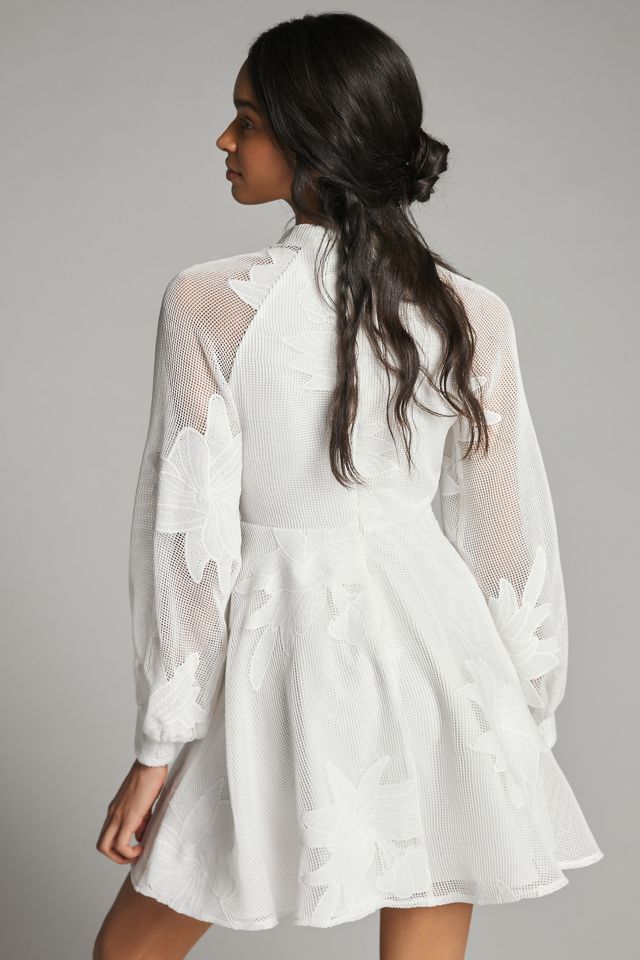 Anthropologie white shop embroidered dress