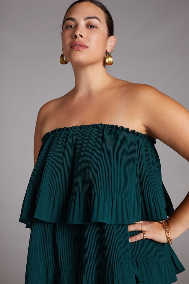 Pleated Tiered Midi Dress #4