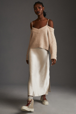 Mare Mare Layered Sweater Slip Dress In White ModeSens