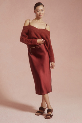 Mare Mare Layered Sweater & Slip Dress In White | ModeSens