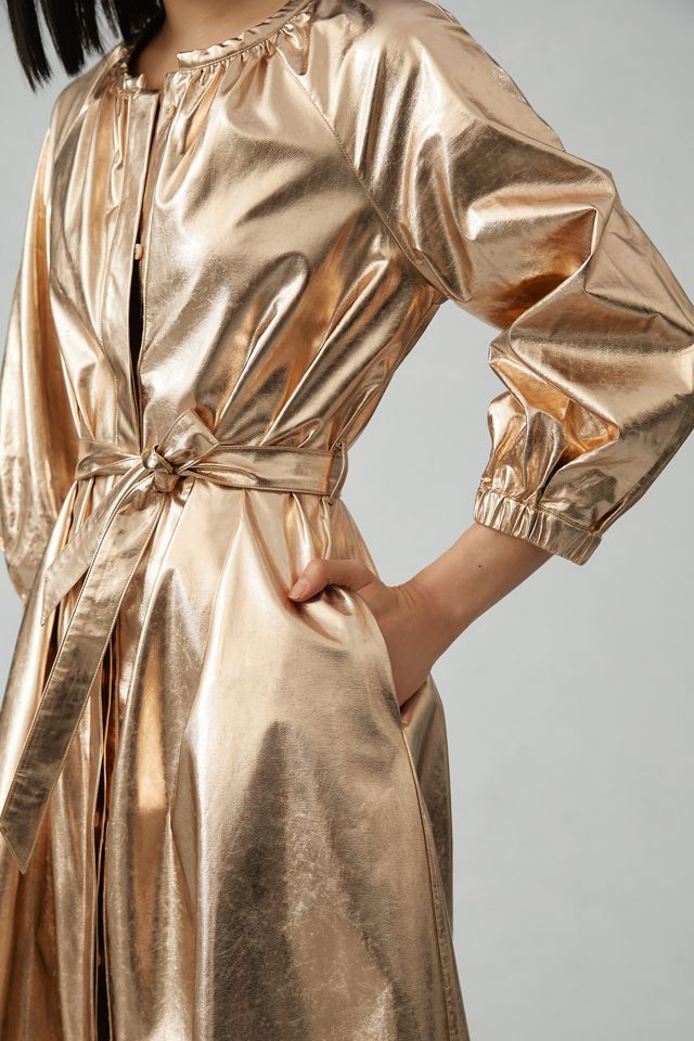 Mare Mare x Anthropologie Shine Faux Leather Shirt Dress #1