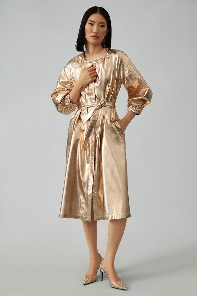 Mare Mare x Anthropologie Shine Faux Leather Shirt Dress #3