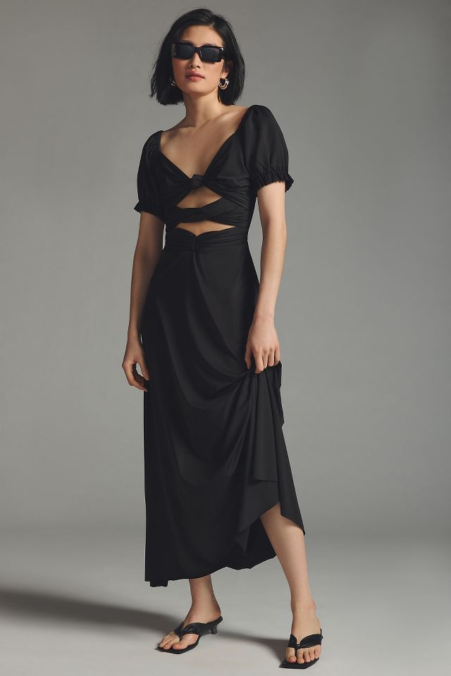 Anthropologie black 2025 maxi dress