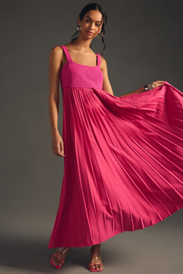 anthropologie mare mare pleated maxi dress Mare Mare V-Neck Layered Pleated Midi Dress