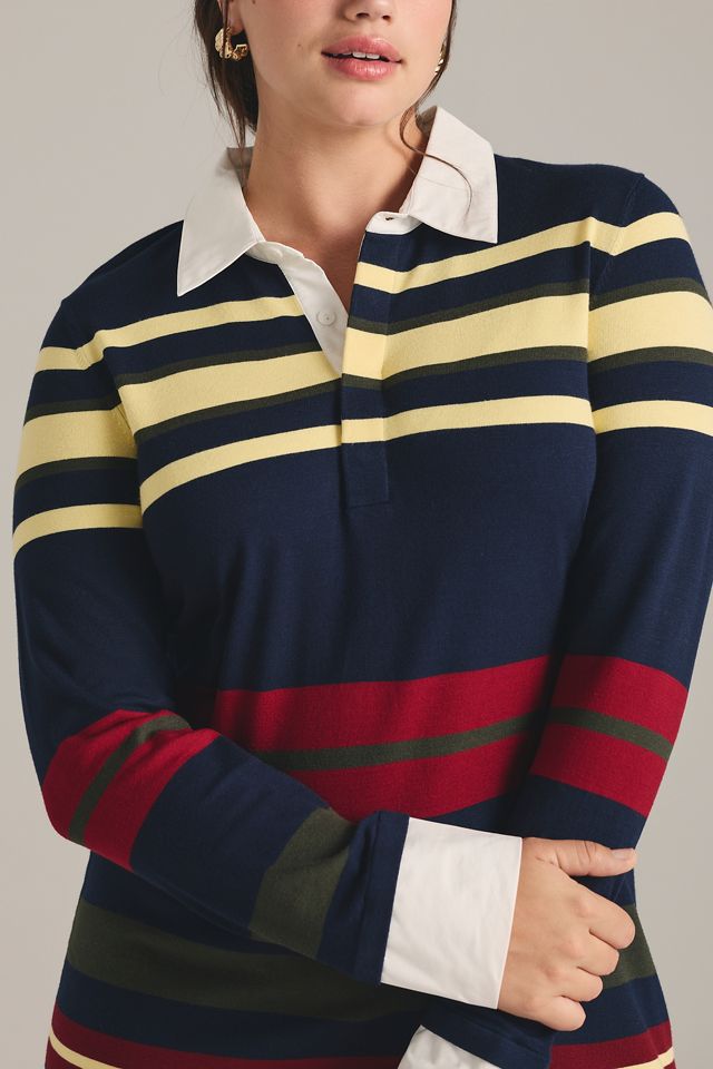 Mare Mare Varsity Long-Sleeve Polo Dress #6