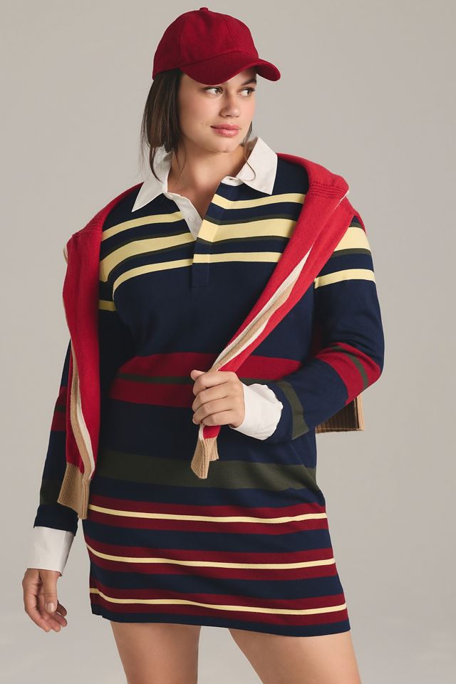 Mare Mare Varsity Long-Sleeve Polo Dress #8