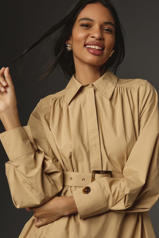 Mare Mare Long-Sleeve Collared Zip-Front Midi Dress #2