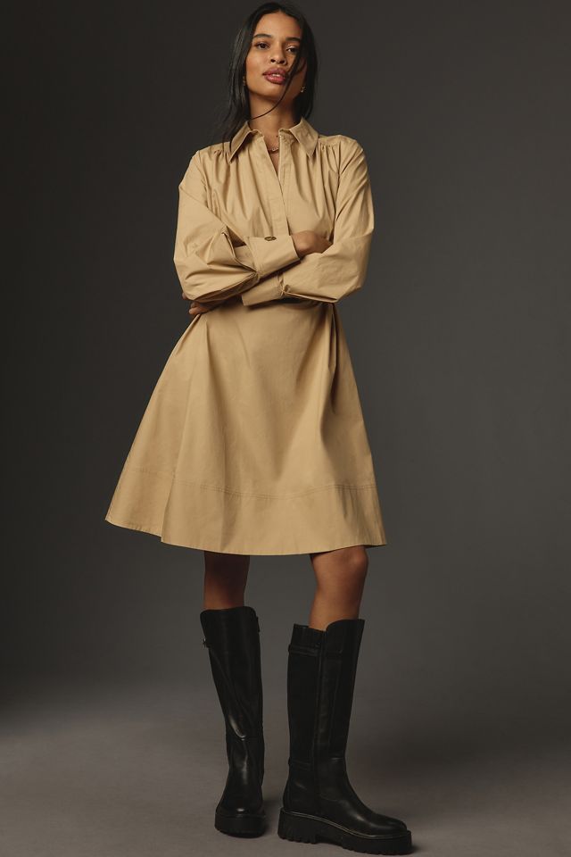 Mare Mare Long-Sleeve Collared Zip-Front Midi Dress #3