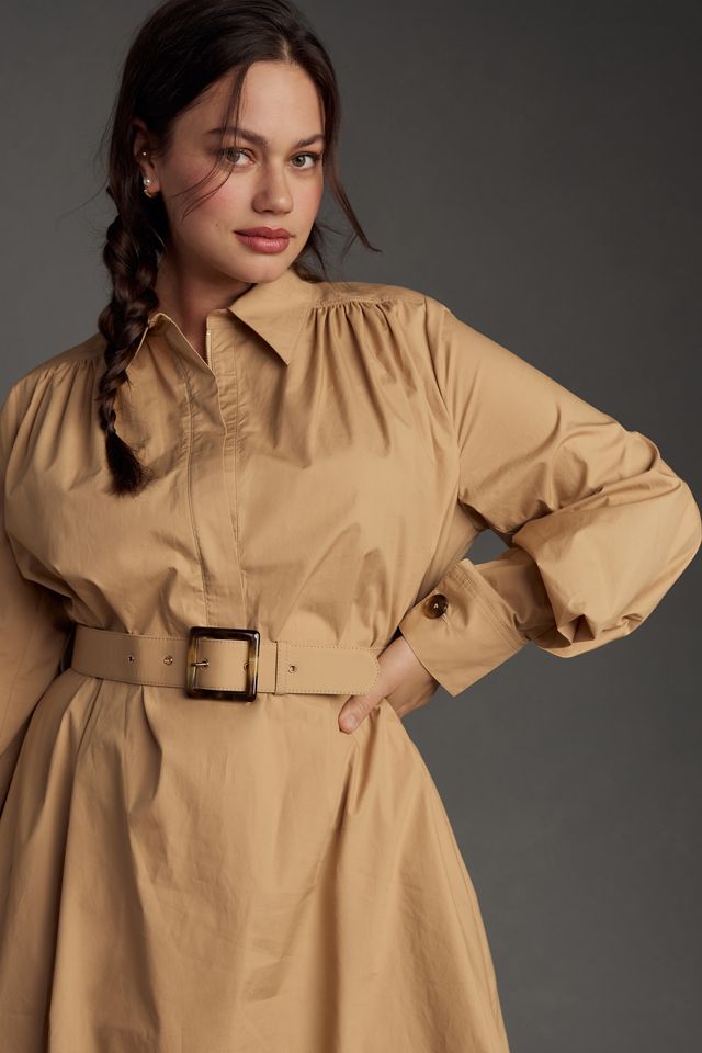 Mare Mare Long-Sleeve Collared Zip-Front Midi Dress #5