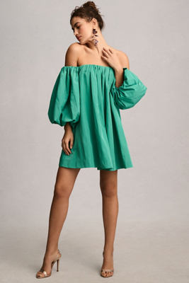 Mare Mare Puff-Sleeve Off-The-Shoulder Mini Dress | Anthropologie