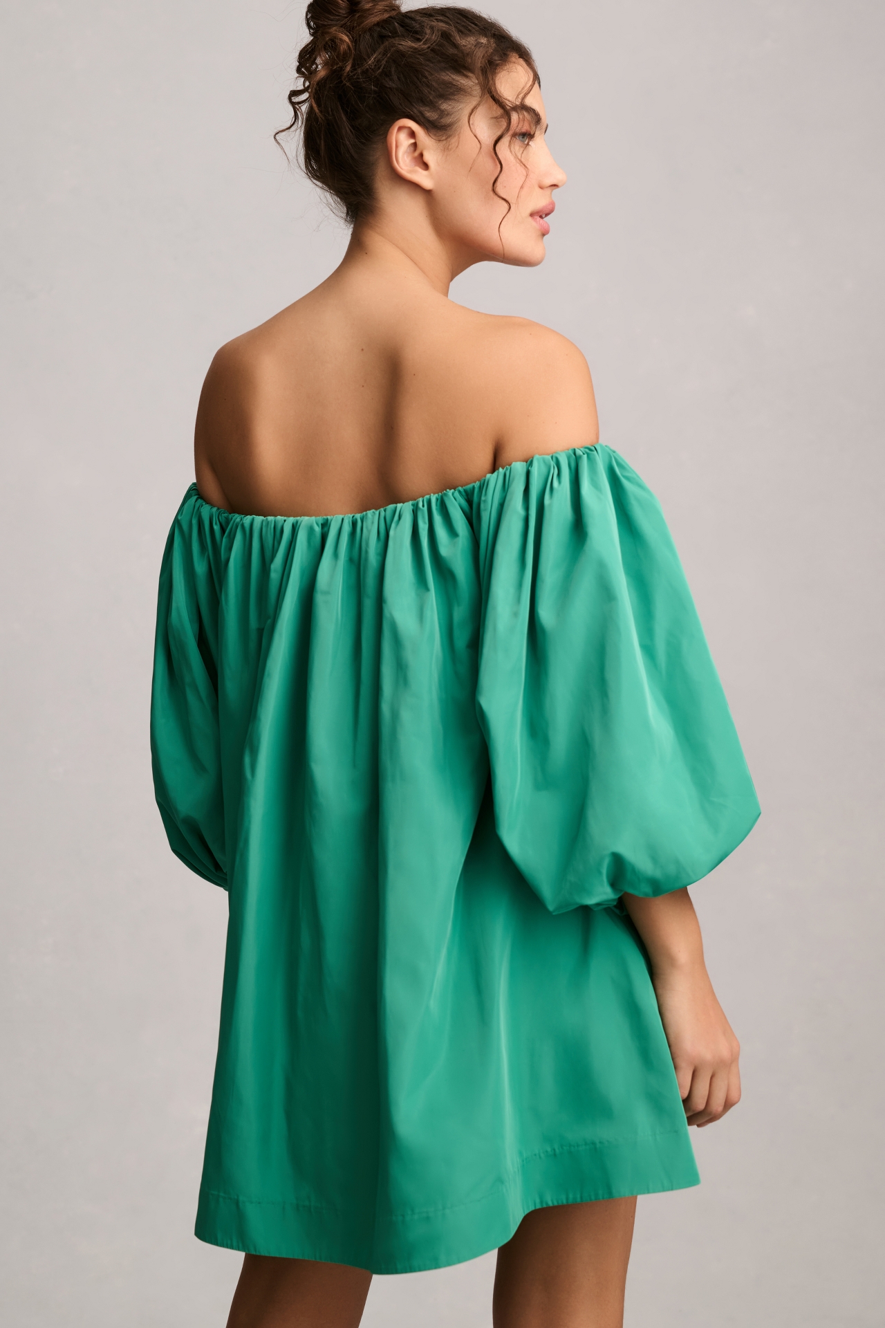 Mare Puff-Sleeve Off-The-Shoulder Mini Dress