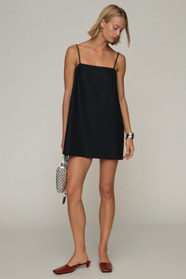 Mare Mare Square-Neck Linen A-Line Mini Dress | Anthropologie