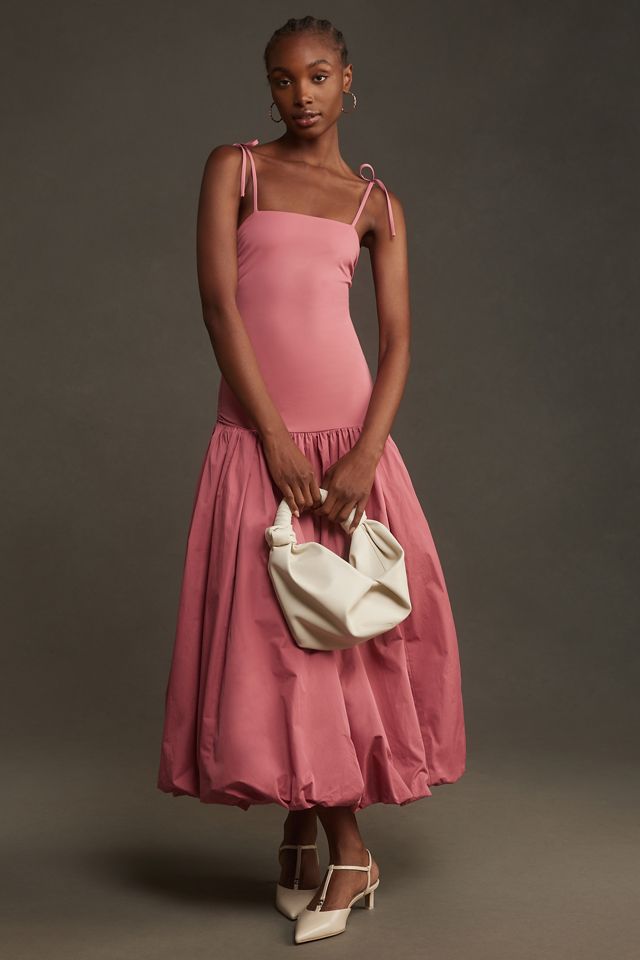 Mare Mare Sleeveless Drop-Waist Bubble-Hem Midi Dress #1