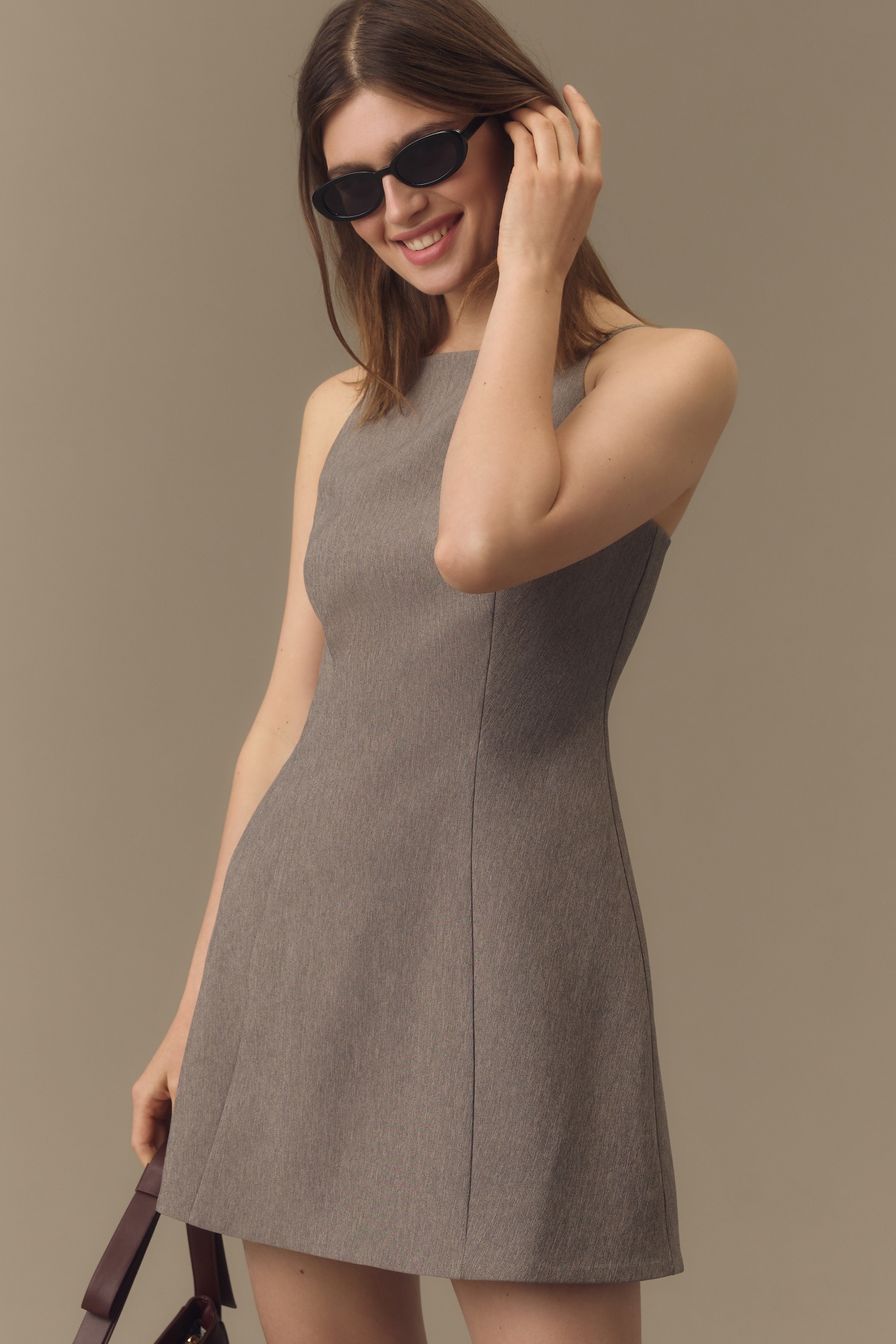 Mare Square-Neck Shift Mini Dress