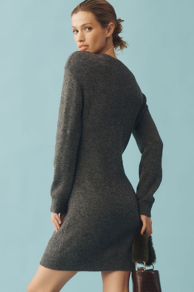 Mare Mare Long-Sleeve Button-Front Sweater Mini Dress #1