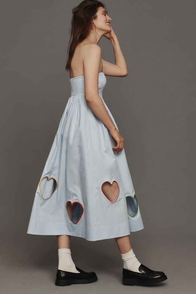 Mare Mare Strapless Cut-Out Hearts A-Line Midi Dress #2