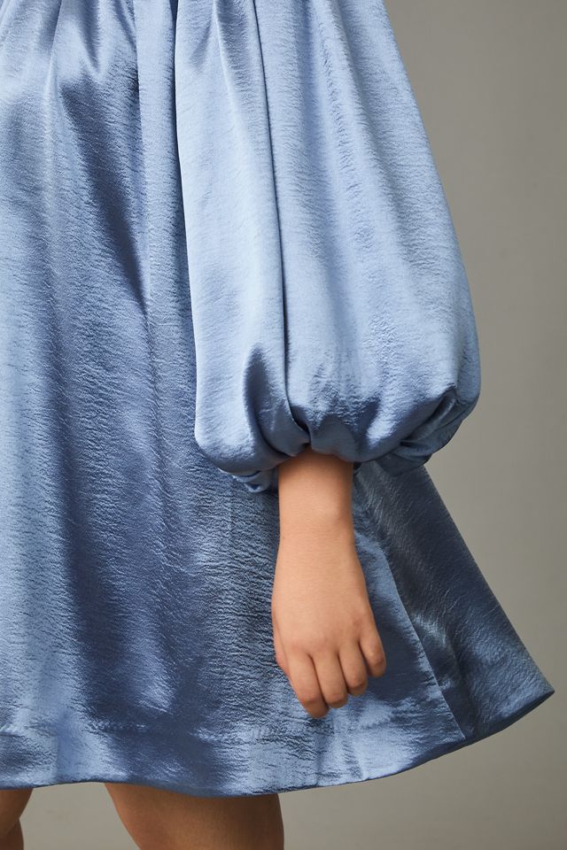 Mare Mare Off-The-Shoulder Puff-Sleeve Shine Mini Dress #6