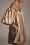@heynasreen x Mare Mare Off-The-Shoulder Puff-Sleeve Shine Mini Dress
