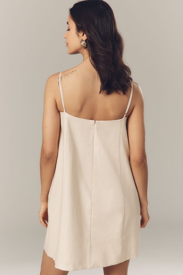 @heynasreen x Mare Mare Linen Blend Square-Neck A-Line Mini Dress #1