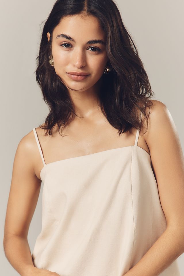 @heynasreen x Mare Mare Linen Blend Square-Neck A-Line Mini Dress #3