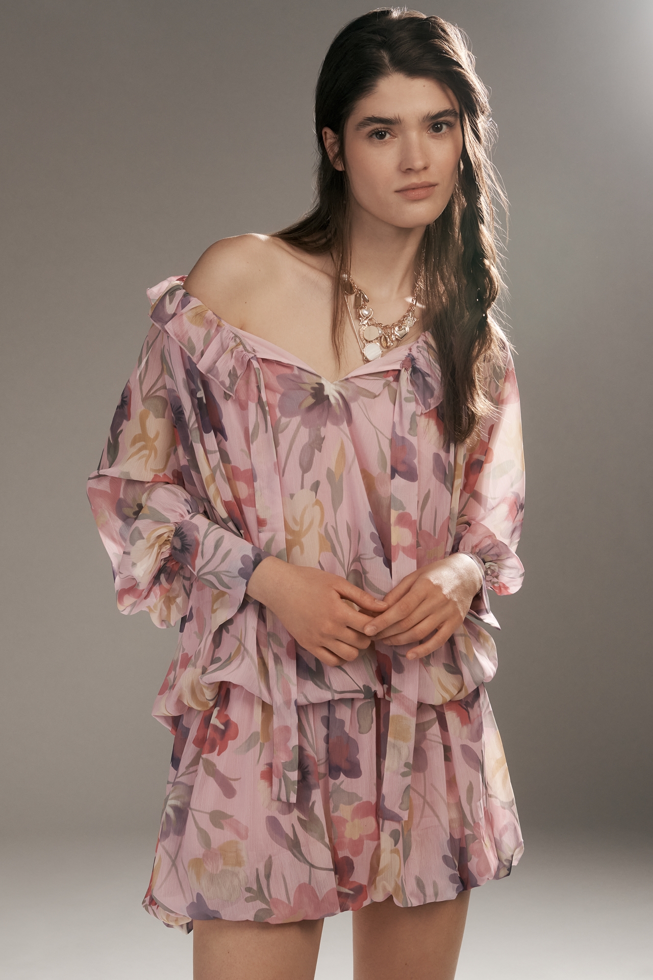 Mare Long-Sleeve Mini Dress