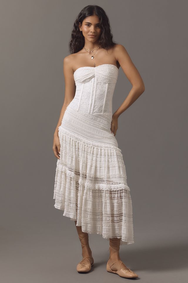 Mare Mare Strapless Corset Asymmetric Midi Dress #1