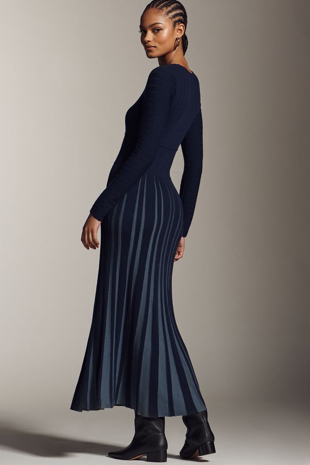 knee length dresses for ladies FRNCH Cobalt Blue Turtleneck Sweater Dress at Maria Vincent Boutique