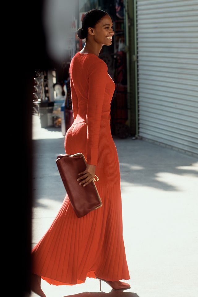 Mare Mare Long-Sleeve Slim Sweater Maxi Dress #1