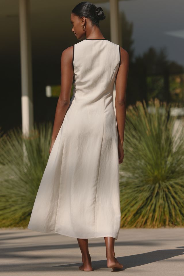 Mare Mare Sleeveless Linen Blend Wrap Midi Dress #2