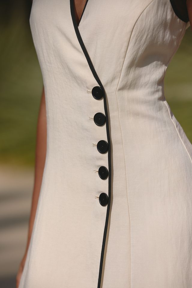 Mare Mare Sleeveless Linen Blend Wrap Midi Dress #3