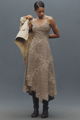 Mare Mare Ruffle Hem Slip Dress In Gray